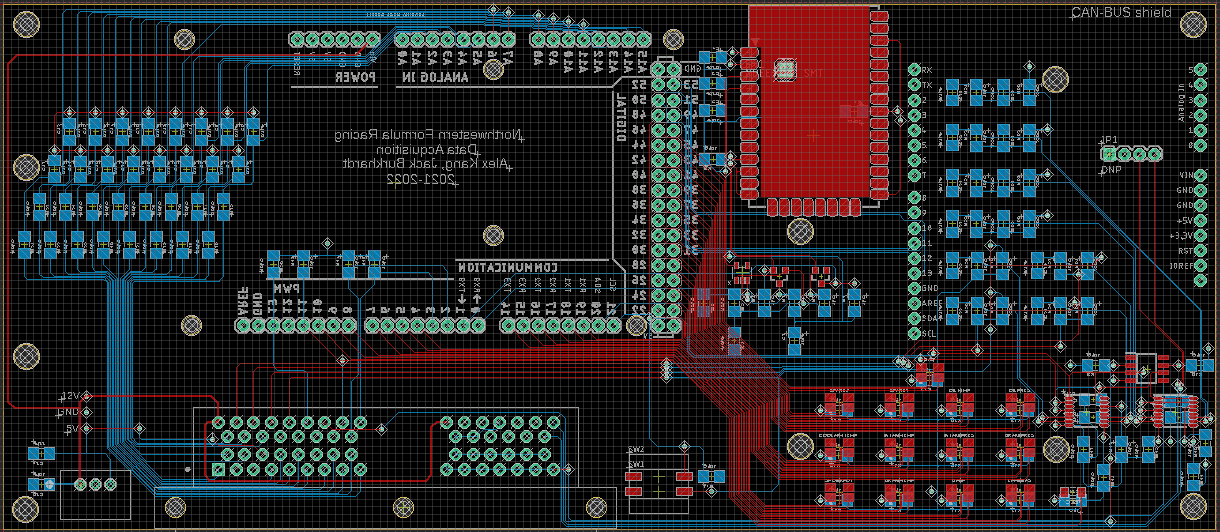 Screenshot of the DAQ PCB layout